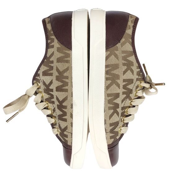 Michael Kors Logo City Sneakers Womens Sz 5 1/2 Medium Brown Excellent Condition - Picture 14 of 16